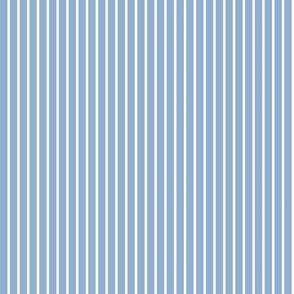 Soft Blue Stripes (Vertical) in Blue-Gray and White - Small - Coastal Grandmother, Nautical Stripes, Classic Stripes