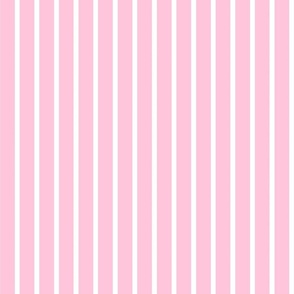 Pastel Pink Stripes (Vertical) in Pastel Pink and White - Medium - Light Pink Stripes, Candy Stripes, Pastel Easter Stripes