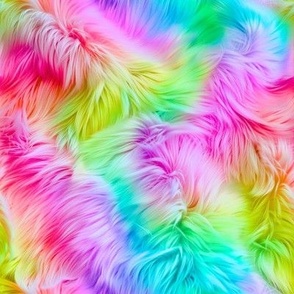 Monster Fur Neon rainbow colors 