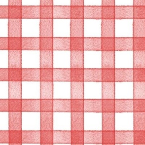 Watercolor Gingham check_red