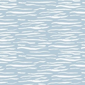 Serene Blue and White Coastal Waves Fabric - S