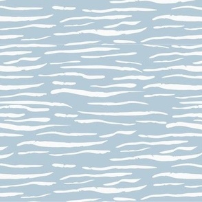 Serene Blue and White Coastal Waves Fabric - M