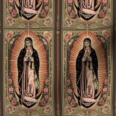 Holy Elegance: Ornate Our Lady of Guadalupe in Blossoms