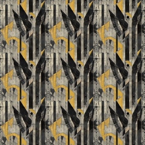 Urban Angels Abstract Pattern in Grayscale and Yellow