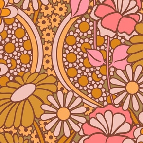 Retro Floral - Gold Blush