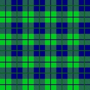 Navy Blue and Green Plaid