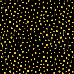 Textured Polka Dot Grunge (Yellow on Black)