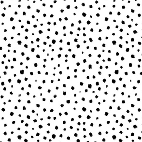 Textured Polka Dot Grunge (Black on White)