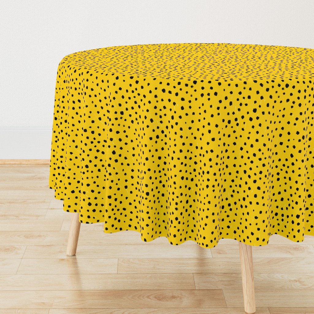 Textured Polka Dot Grunge (Black on Yellow)