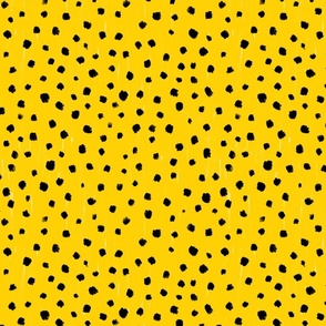 Textured Polka Dot Grunge (Black on Yellow)