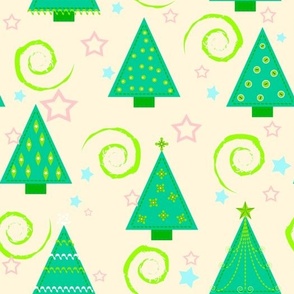 simple cute christmas pattern tree