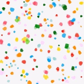 Painted Festive Colorful Confetti Dots For Birthday Parties 12x12 | Red, Green, Blue And Yellow Dots 