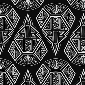 black gray modern art deco pattern
