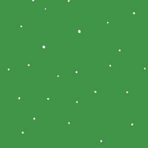 Small White Polka Dots On Green Background Modern Minimalistic Wallpaper