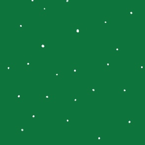 Small White Polka Dots On Deep Green Background Modern Minimalistic Wallpaper