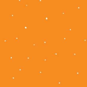 Small White Polka Dots On Pumpkin Orange Background Modern Minimalistic Wallpaper