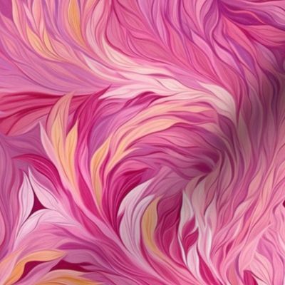 pink abstract starry night feathers and leaves inspired by vincent van gogh