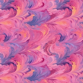 pink and purple starry night abstract of leaves and feathers inspired by vincent van gogh