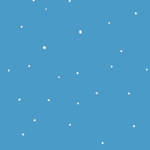 Small White Polka Dots On Blue Background Modern Minimalistic Wallpaper