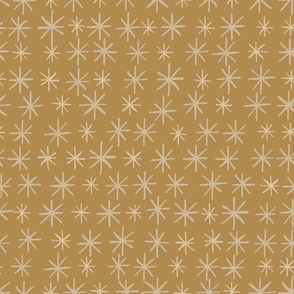 Cream White Stars On Light Brown Background Modern Minimalistic Wallpaper 12x12