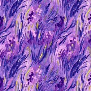 purple botanical abstract inspired by vincent van gogh