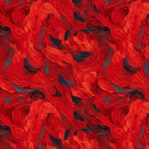 red abstract impressionism inspired by vincent van gogh