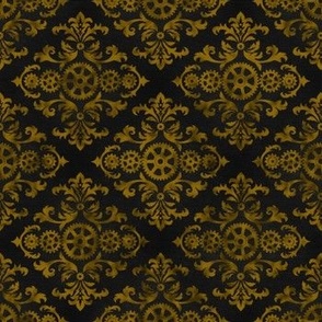 Victorian Steampunk pattern gold on black