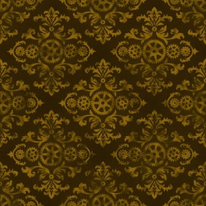 Victorian Steampunk pattern gold on gold