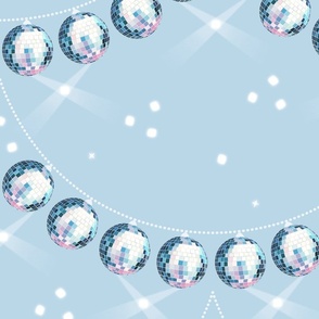 Disco Mirror Ball Garland Arcs (M), pastel blue