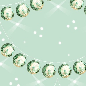 Disco Mirror Ball Garland Arcs (M), pastel green