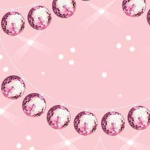 Disco Mirror Ball Garland Arcs (M), pastel pink