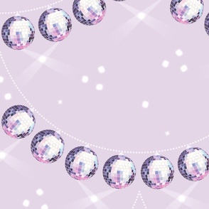 Disco Mirror Ball Garland Arcs (M), pastel lilac
