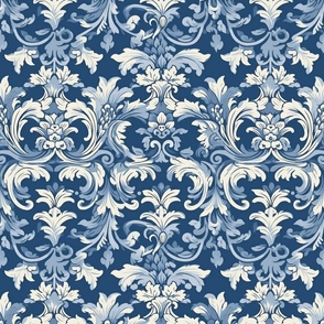 victorian blue damask