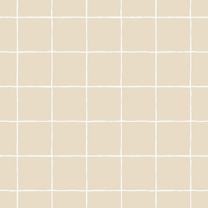 (small) simple wobbly hand drawn grid antique white