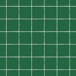 (small) simple wobbly hand drawn grid emerald green white