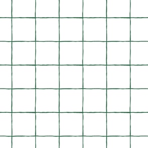 (small) simple wobbly hand drawn grid emerald green white