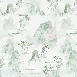 Bamboo Landscape Watercolor