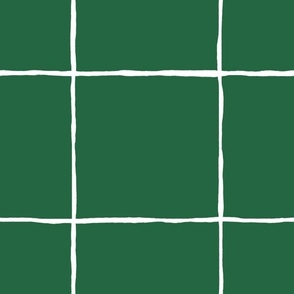 simple wobbly hand drawn grid emerald green white