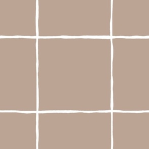 simple wobbly hand drawn grid beige and white