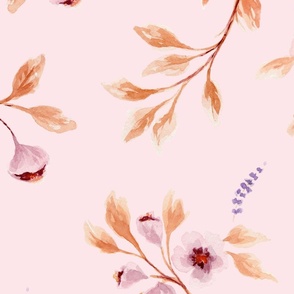 (L) Watercolour lavender and cherry blossom - blush pink