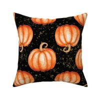 watercolor pumpkins with splashes large scale WB24 black