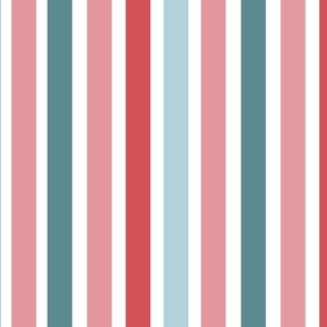 July 4 Stripes-muted, Patriotic Fabric, Summer, Independence Day, Fourth of July, Memorial Day, Red White Blue