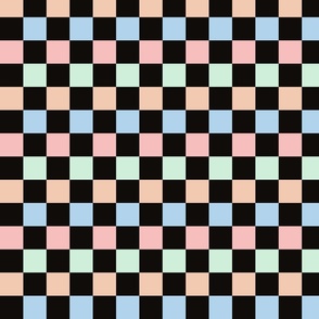 Spring Pastel Checkerboard, Checkers, Checkerboard Pattern, Retro Check, Checkered
