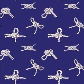 nautical knots-Sailor's knots- beige on navy blue, hand drawn block print inspired (L)