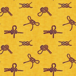 nautical knots-Sailor's knots-sunny yellow-chrom hand drawn block print inspired (L) 