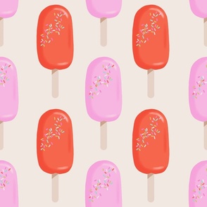 Candy Coated Ice Cream Bars - pink and red LG