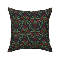 Dark red waratahs on dark gray (Art Nouveau) by Su_G_©SuSchaefer