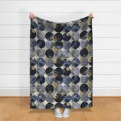 Blue and Gold Painted Dots Large Jumbo Scale