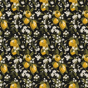 Bees & Lemons  - Small - Black (K90)