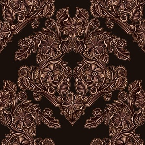 Moody opulent Western style floral damask